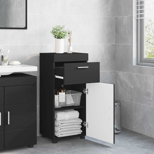 vidaXL Holz Badezimmerschrank B37xT31.5xH82cm Schwarz