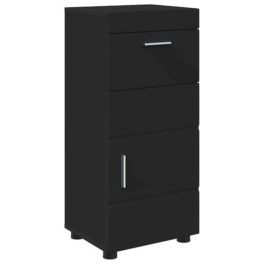vidaXL Holz Badezimmerschrank B37xT31.5xH82cm Schwarz
