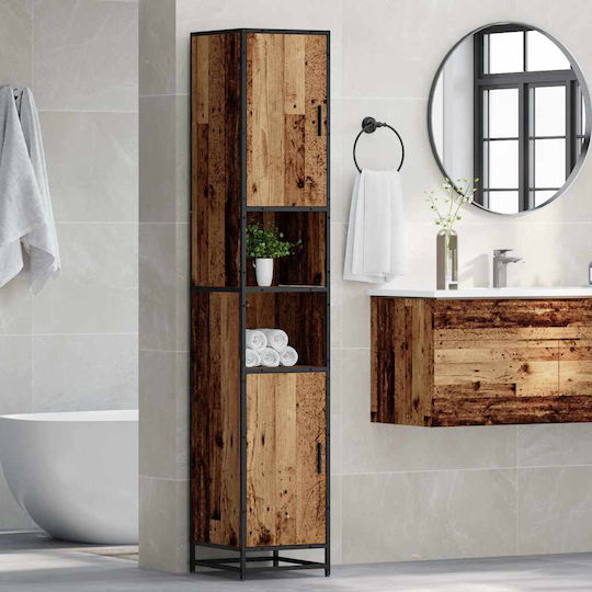 vidaXL Holz Badezimmerschrank B35xT37.5xH188.5cm Braun