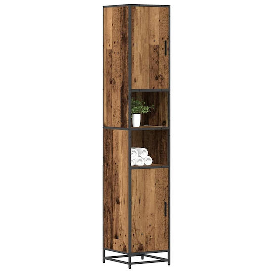 vidaXL Holz Badezimmerschrank B35xT37.5xH188.5cm Braun
