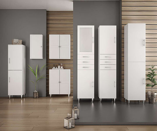 Drop 5ΝΚ6060WΗ Badezimmerschrank Wäscherei B60xT32xH70cm Weiß