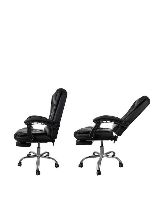 Reclining Office Chair with Adjustable Arms Black