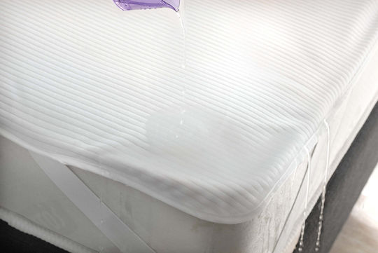 Rythmos Protective Cover Queen Waterproof with Elastic Bands White 160x200cm