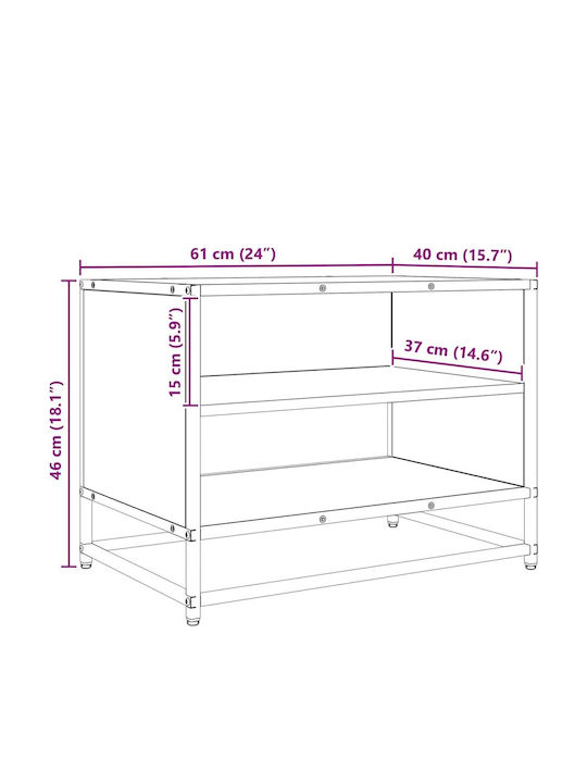 TV-Ständer aus Metall & Holz Alt Holz M61xT40xH46cm