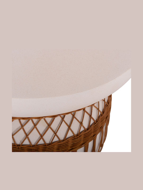 Prilep Round Table Dining Room with Cement Surface White 60x60x76cm