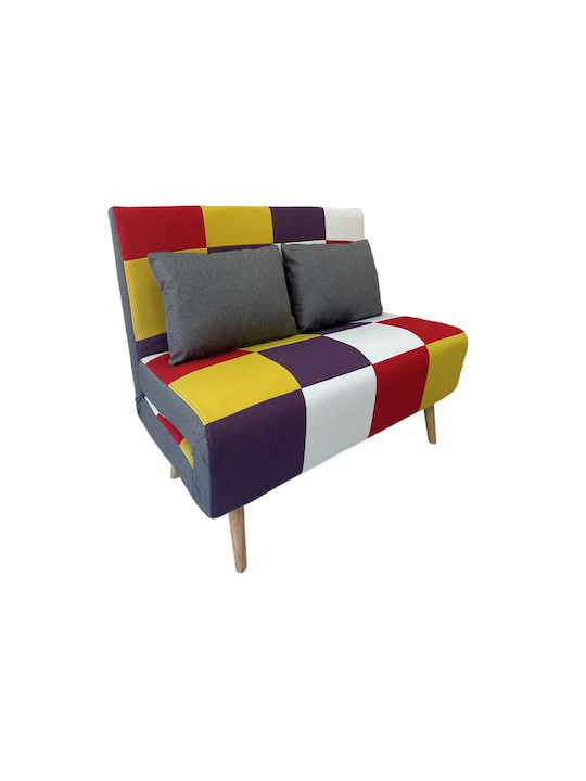 Sara Patchwork Διθέσιος Καναπές Κρεβάτι Πολύχρωμος 134x80x84εκ. 3880O156