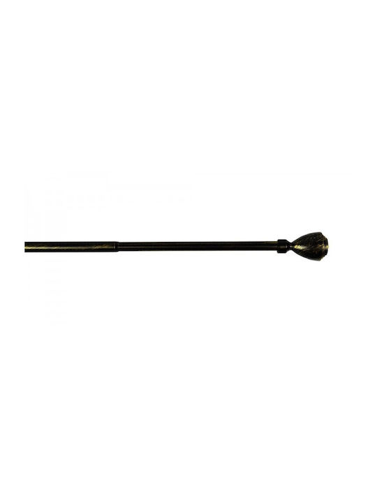 Sidirela Extendable Metallic Curtain Pole Single 120-210cm Silver-black