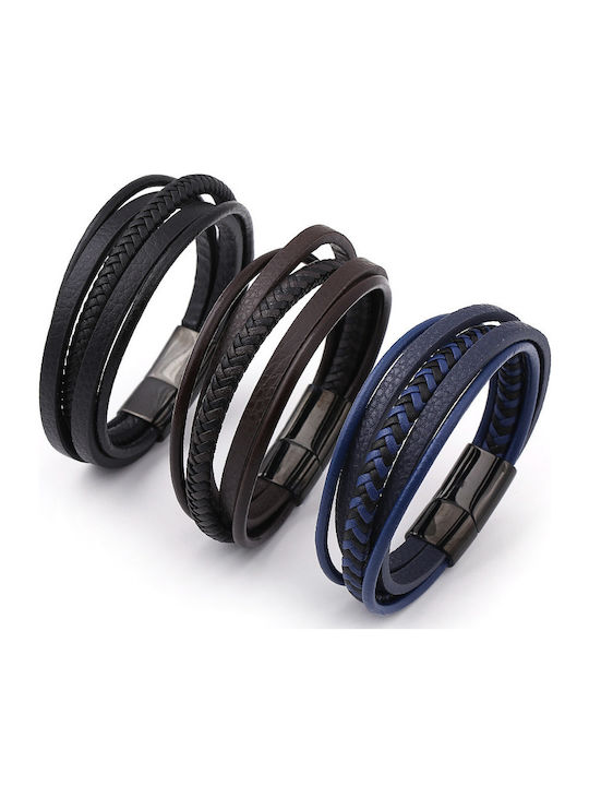 Legend Accessories Men's Leather Bracelet 21cm