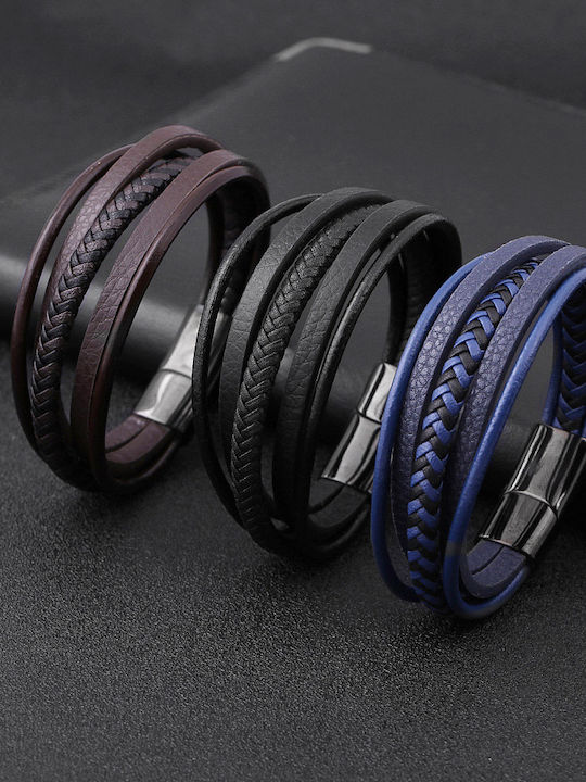 Legend Accessories Men's Leather Bracelet 21cm