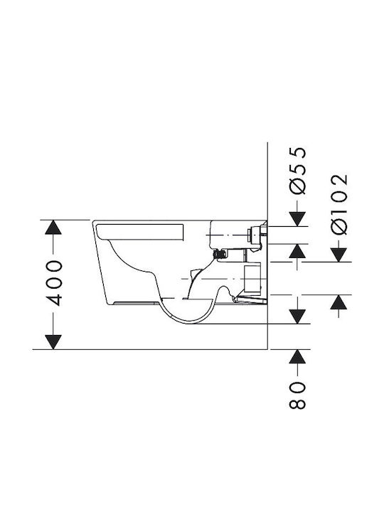 Hansgrohe Λεκάνη Κρεμαστή με Καζανάκι Χωρίς Κάλυμμα