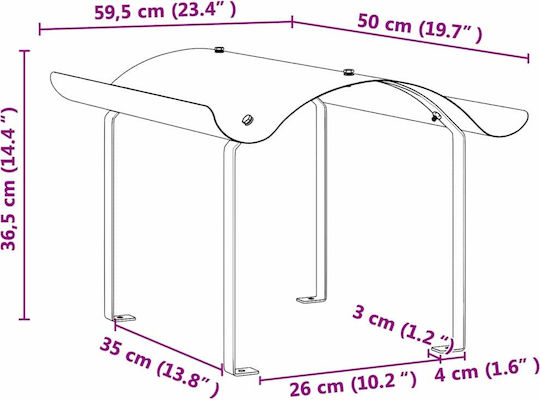 vidaXL Metallic Fireplace Screen 59.5x50cm Silver