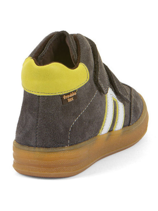 Anatomisch Lederne Kinderstiefeletten mit Klettverschluss Gray