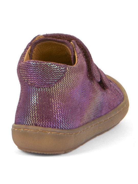 Anatomice Ghete Copii din Piele cu Velcro Violet