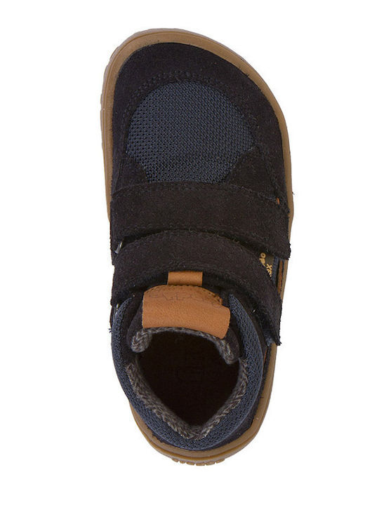Anatomisch Lederne Kinderstiefeletten mit Klettverschluss Blau