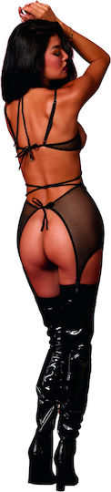 Dreamgirl-Sexy Babydoll Cu Jartiere Deschis La Piept