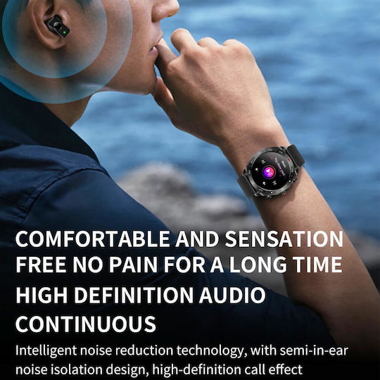 Microwear K95 Smartwatch με Παλμογράφο (Μαύρο)