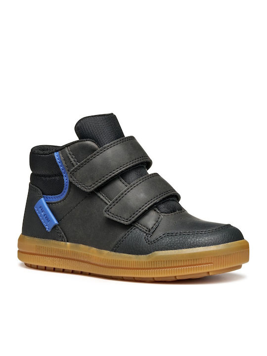 J Arzach Παιδικά Sneakers High Ανατομικά με Σκρατς Μαύρα
