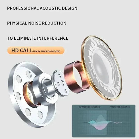 LOL AP03 In-ear Bluetooth Handsfree Ακουστικά με Θήκη Φόρτισης Πορτοκαλί