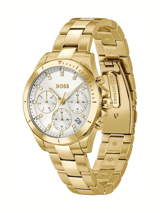 Boss Alley Women's Watch with Pink Gold Metal Bracelet