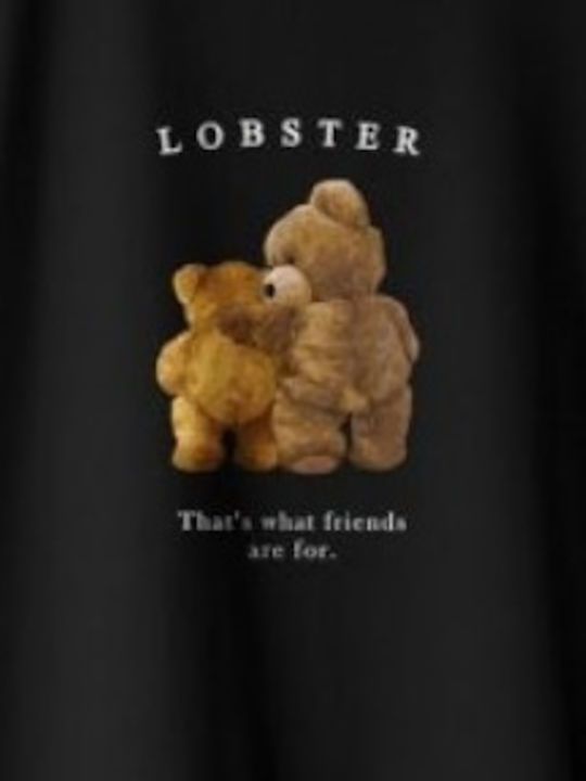 Lobster Hug Bear Tee Black W1099