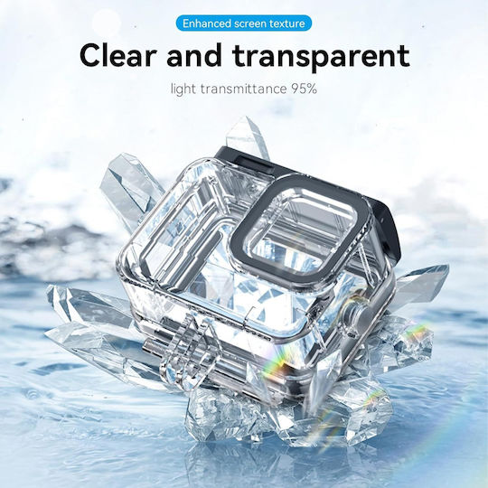 Husă Protectoare Impermeabilă Cameră Video Sport Compatibilă GoPro Hero 13 12 11 10 9 Neagră Policarbonat Transparent