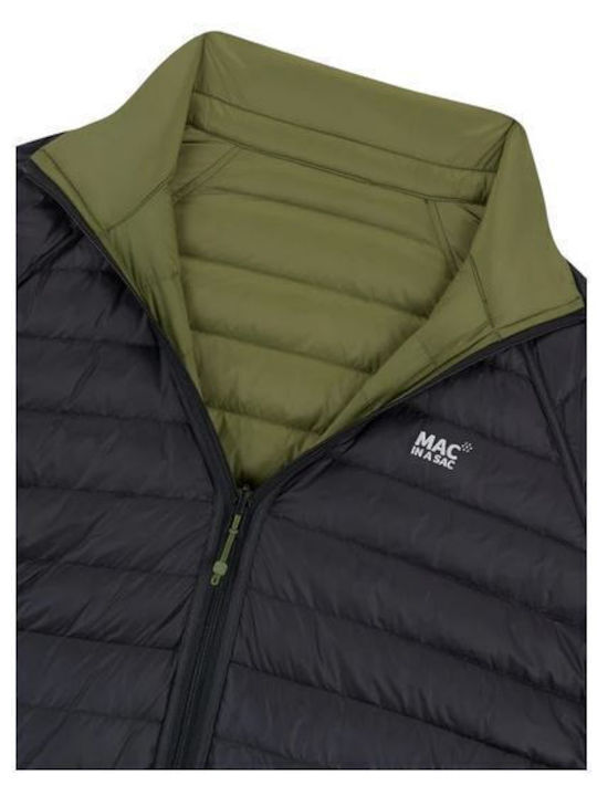Μπουφάν Puffer Αδιάβροχο Διπλής Όψης Khaki/black