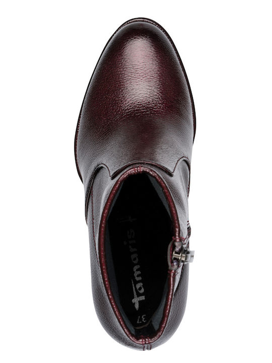 Stiefeletten Damen aus Lackleder Burgundisch