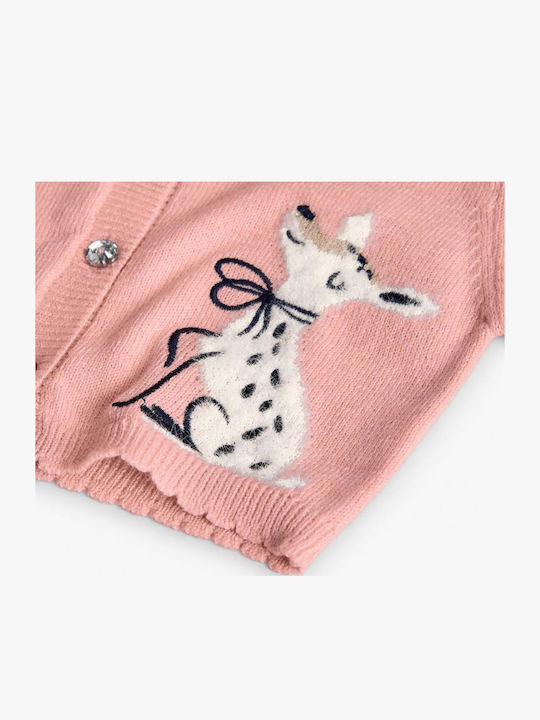 Kinderstrickjacke Baumwolle Pink