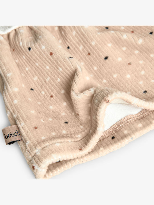 Girls Dress Long Sleeve Knitted Polka Dot Set of 2 with Tights and Accessories Beige