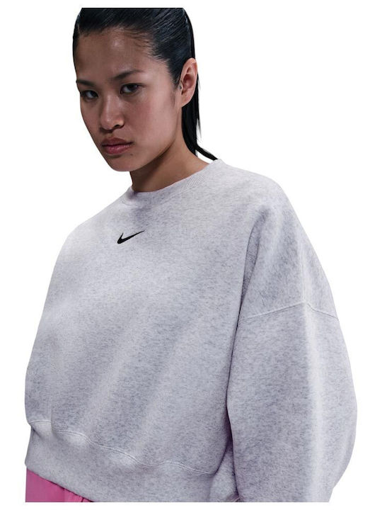 Sportswear Μακρύ Γυναικείο Φούτερ Γκρι