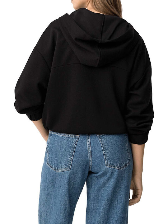 Women's Sweatshirt Jacket Hooded Black