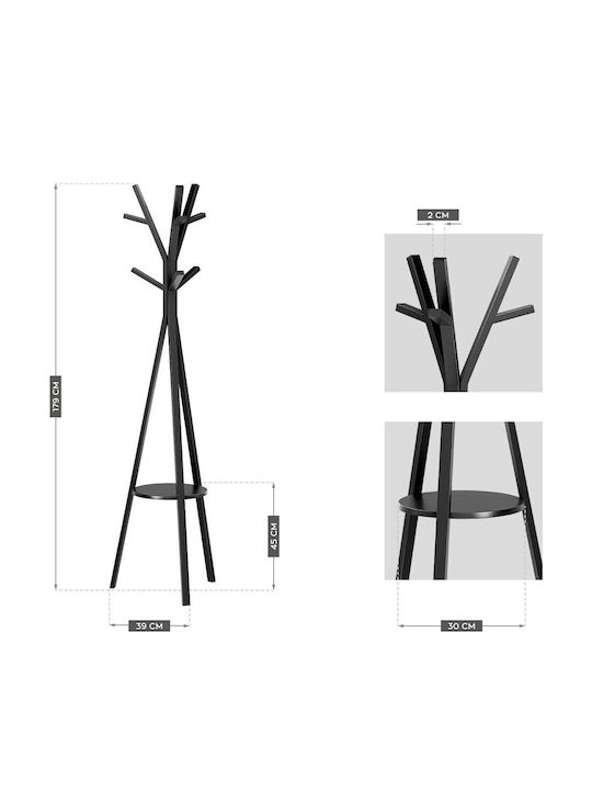 Mark Adler Metallic Coat Rack Black 179cm