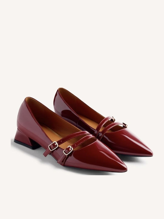 Burgundy Heels with Strap