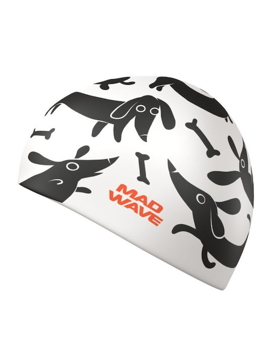 Mad Wave Silicone Swimming Cap Dachshund Mad Wave White