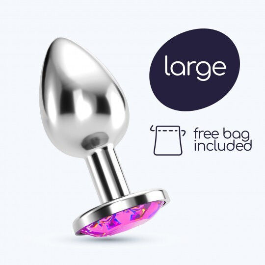 anal plug close up Silver Crystal Butt Plug