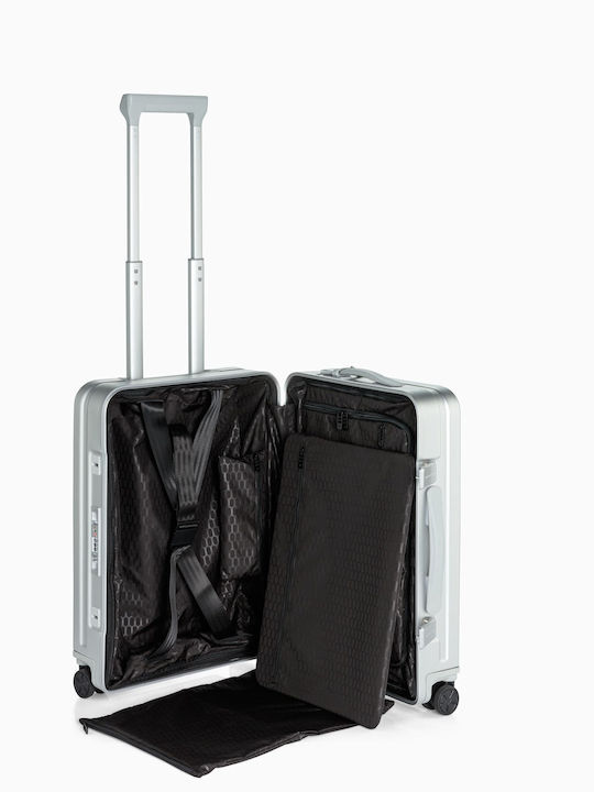 Porsche Design Roadster Cabin Travel Suitcase Aluminum Silver with 4 Wheels Height 55cm