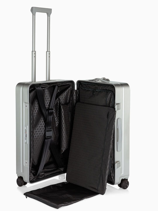 Porsche Design Roadster Μεσαία Βαλίτσα Ταξιδίου Aluminum Silver με 4 Ρόδες Ύψους 67εκ.