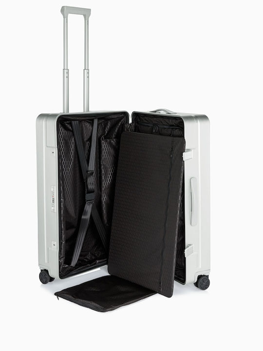 Porsche Design Roadster Large Travel Suitcase Aluminum Silver with 4 Wheels Height 78cm