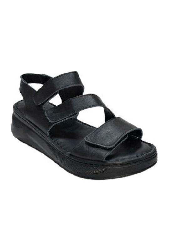 Leder Sandalen Anatomisch Schwarz