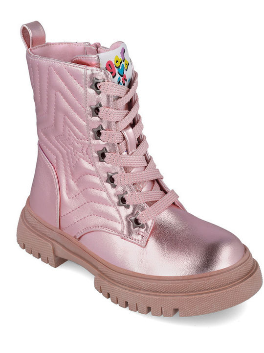 Kids Boots with Zipper Pink