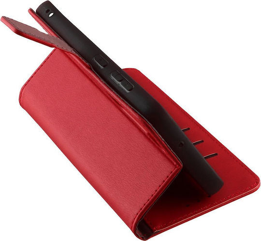 Volte-Tel Book Synthetic Leather / Silicone Red (TCL 605, TCL 60 SE)