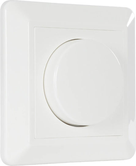 GloboStar Wall Mounted Dimmer Switch with LED Frame Rotary 400W in White Color