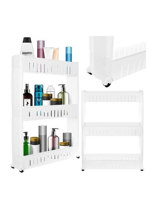 SPM Plastic Kitchen Trolley 3 Tiers White 54.5x12.5x72.5cm