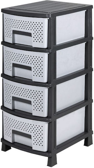 Homeplast Ziva Перфорирана Пластмасова Чекмедже С 4 Позиции Сива 50x40x99cm