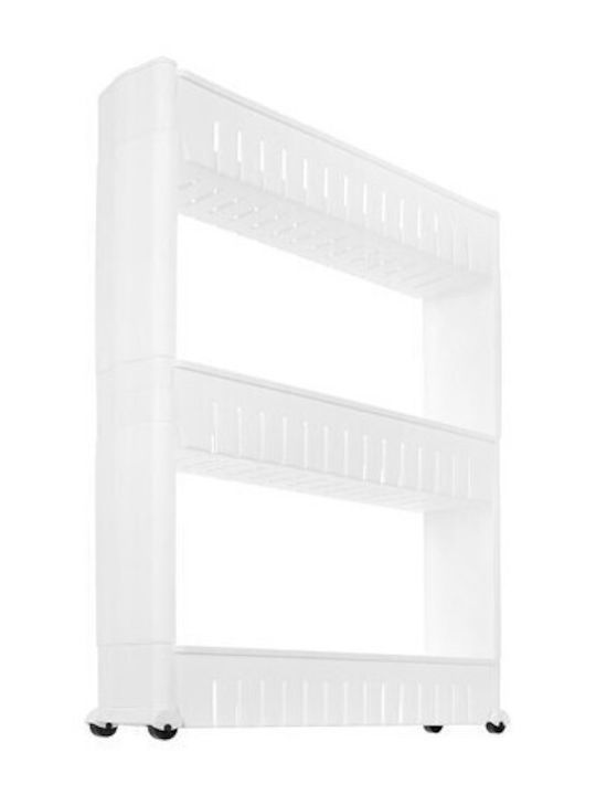SPM Plastic Kitchen Trolley 3 Tiers White 54.5x12.5x72.5cm