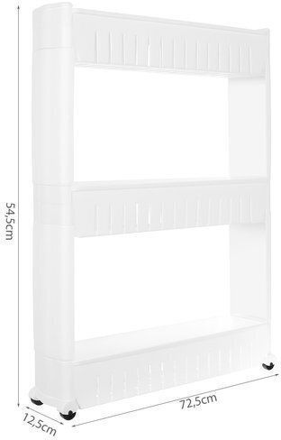 SPM SPM Lebensmittelregal Kunststoff 3 Ebenen Weiß 54,5x12,5x72,5cm