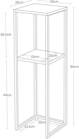 Yamazaki Tower Plant Stand Metal White 25x25x80cm