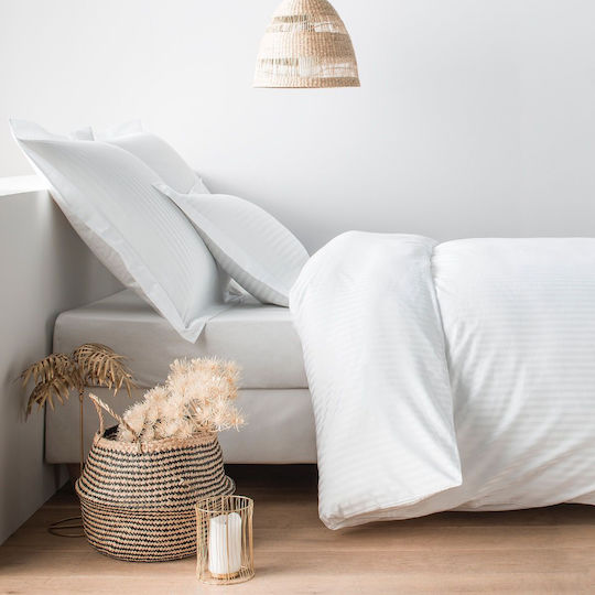 Astron Italy Παπλωματοθήκη Ξενοδοχείου Polycotton Ριγέ 200TC 160x240εκ.