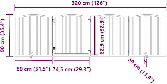 vidaXL Divider de verandă pentru Câini de Culoare Alb 320 x 90cm