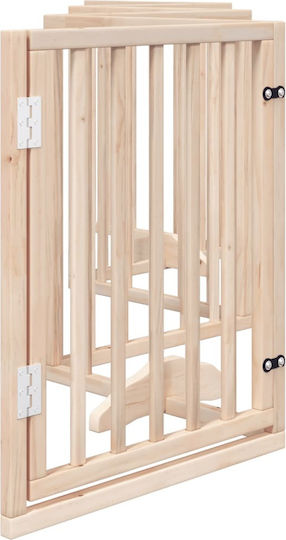 Dog Gate Foldable 6 Panels 300cm Poplar Wood Natural 352173